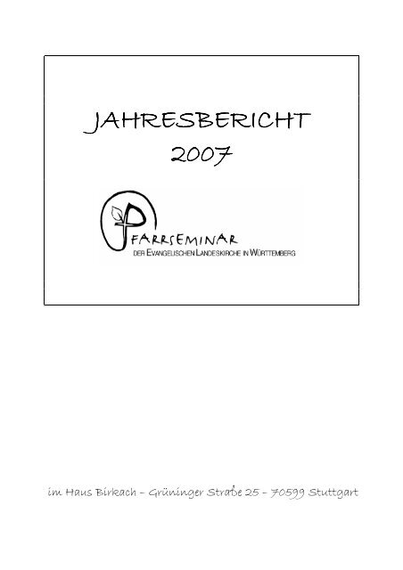 Jahresbericht 2007 - Evangelisches Bildungszentrum