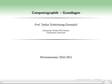 Computergraphik – Grundlagen