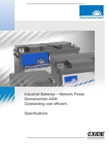Industrial Batteries – Network Power Sonnenschein A400 ...