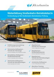 Weiterbildung Straßenbahn-Betriebsleiter/in - VDV-Akademie
