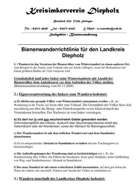 Wanderrichtlinie_Kreis_Diepholz - Imkerei Günter Schneider