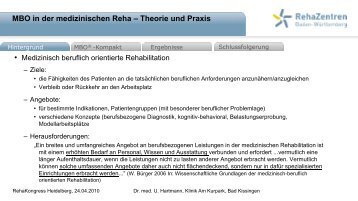 MBO in der medizinischen Reha – Theorie und Praxis