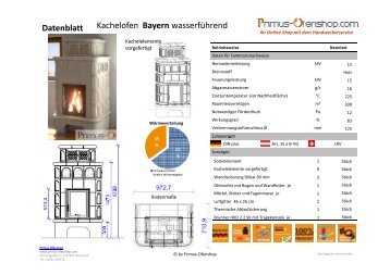 Datenblatt Kachelofen Bayern wasserführend - Primus-Ofenshop