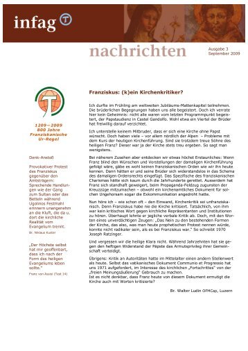 Franziskus: (k)ein Kirchenkritiker? - infag