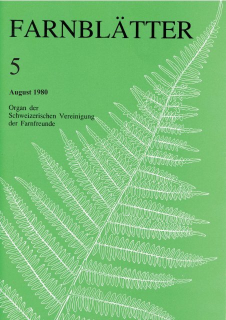 Farnblätter 5 Aug 1980 - Schweizerische Vereinigung der Farnfreunde