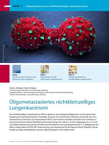 Oligometastasiertes nichtkleinzelliges ... - Thoraxchirurgie