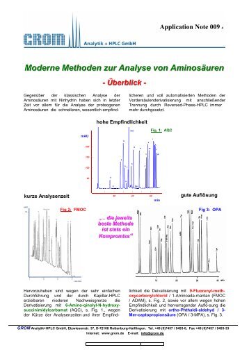 Moderne Methoden zur Analyse von Aminosäuren - Überblick