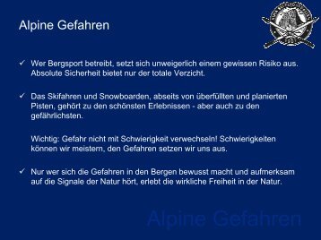 Vortrag - Alpine Gefahren - Alpiner Ski-Club St.Gallen