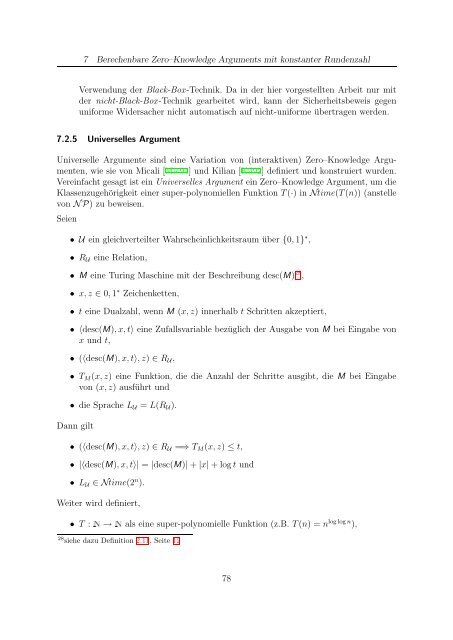 Diplomarbeit zu "`Zero-Knowledge Arguments"' - Telle-Online.de