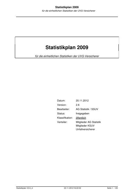 Statistikplan V2.6_d - Statistik der Unfallversicherung UVG