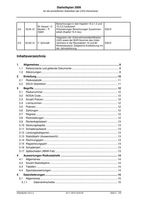 Statistikplan V2.6_d - Statistik der Unfallversicherung UVG