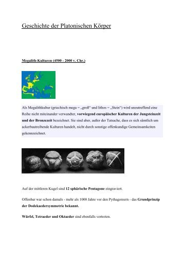 Geschichte der Platonischen Körper