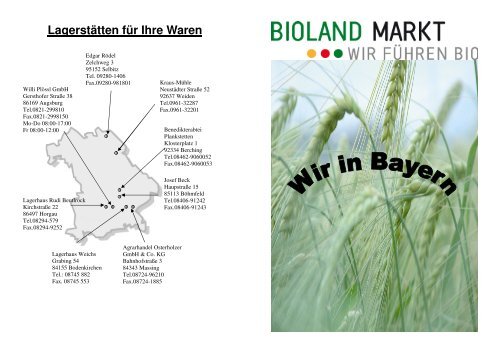 Lagerstätten für Ihre Waren - Bioland Markt Gmbh