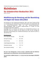 Richtlinien für Schiedsrichter-Beobachter 2011