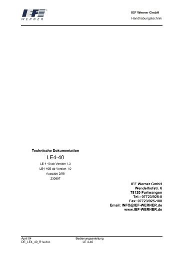 LE4-40 (0.25 MByte) - IEF Werner GmbH