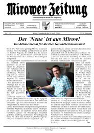 Der ´Neue´ ist aus Mirow! - Mirower Zeitung