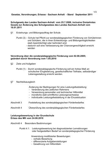 1/3 Gesetze, Verordnungen, Erlasse - Sachsen Anhalt - Stand ...