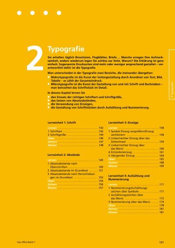 top office Band 1: Kapitel Typografie - Wissen ist MANZ