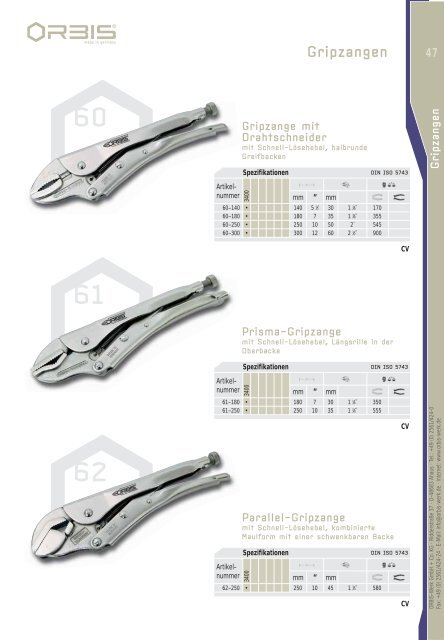 Qualitätszangen - OrbisWill GmbH & Co. KG