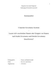 Seminararbeit Corporate Governance Systeme - Bergische ...
