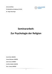 Seminararbeit: Zur Psychologie der Religion - bei Helga Schachinger