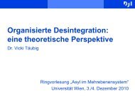 Organisierten Desintegration - Universität Wien