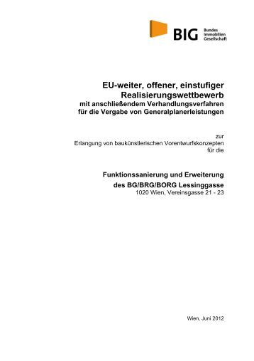 Eu-weiter, offener, einstufiger Realisierungswettbewerb - BIG