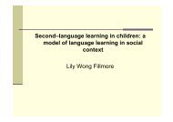 a model of language learning in social context Lily Wong Fillmore