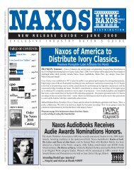 Naxos of America to Distribute Ivory Classics.