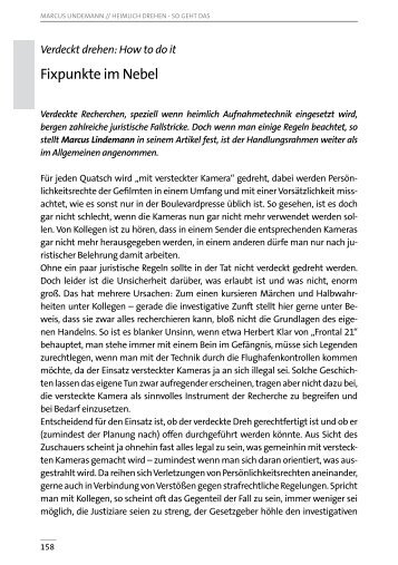 Heimlich Drehen – so geht das - Journalismus & Recherche