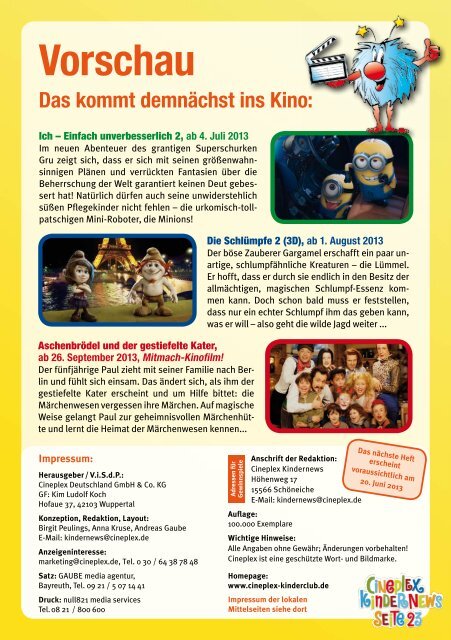 Cineplex Kindernews - Cineplex - KinderClub