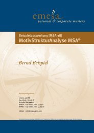 MSA® Vollversion Beispielauswertung - pittig:consult