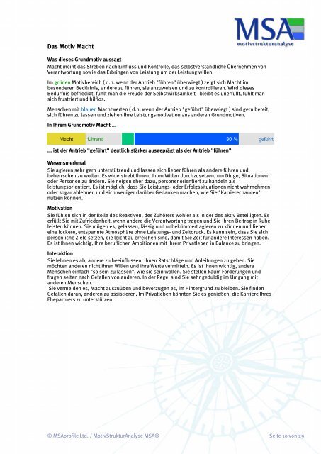 MSA® Vollversion Beispielauswertung - pittig:consult