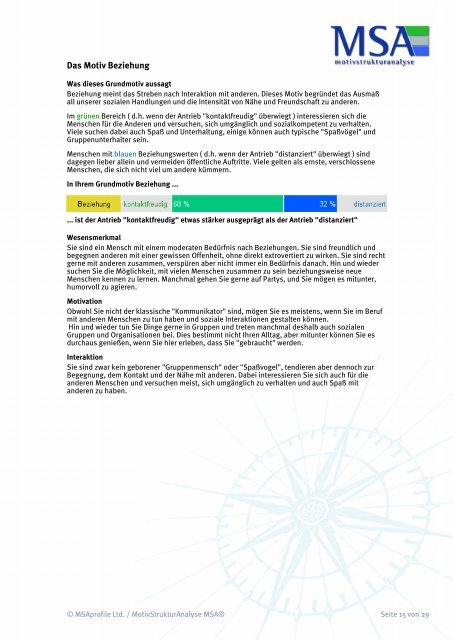 MSA® Vollversion Beispielauswertung - pittig:consult