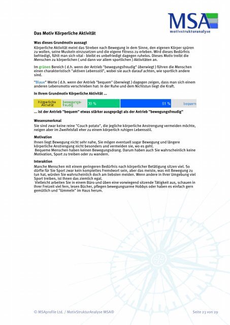 MSA® Vollversion Beispielauswertung - pittig:consult