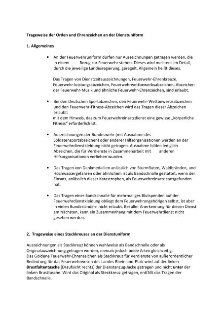 Empfehlungen - Landesfeuerwehrverband Rheinland-Pfalz eV