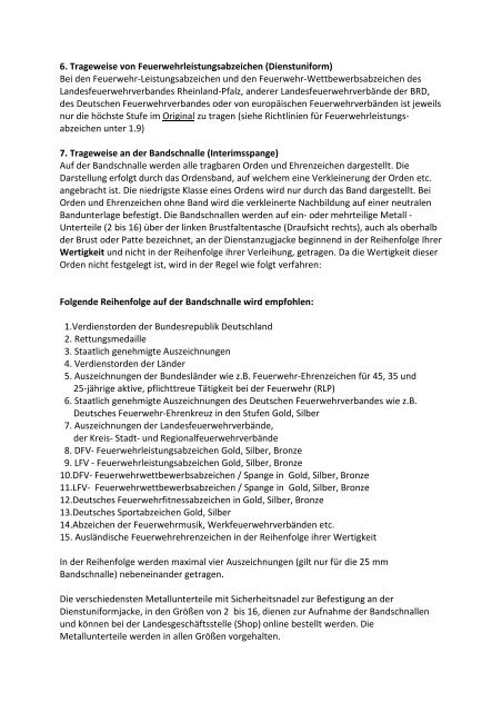 Empfehlungen - Landesfeuerwehrverband Rheinland-Pfalz eV
