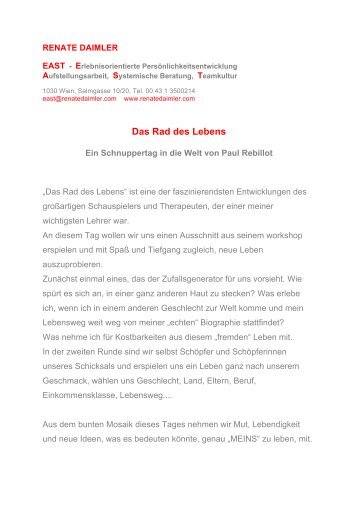 Das Rad des Lebens - Eintagesseminar in Wien - Renate Daimler