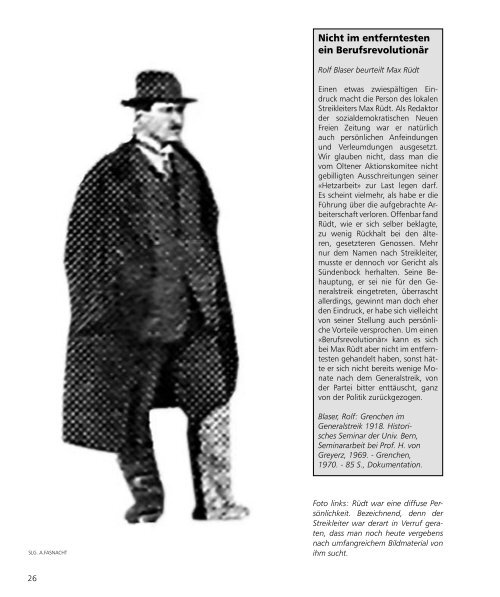 Generalstreik 1918 in Grenchen. Illustrierte Beschreibung der ...