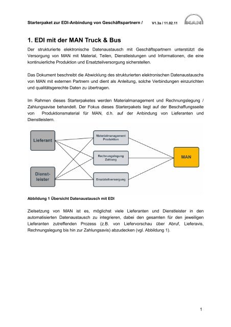 Starterpaket zur EDI-Anbindung von Geschäftspartnern an die MAN ...