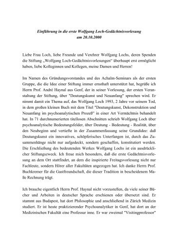 Einführung - Wolfgang-Loch-Stiftung