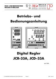 und Bedienungsanleitung Digital Regler JCR-33A ... - ROTH+CO. AG
