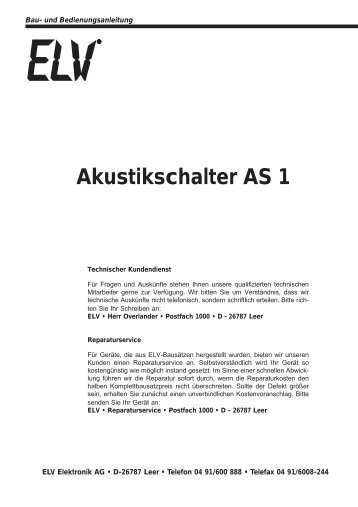 Akustikschalter AS 1