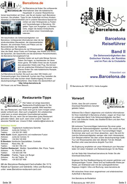 Download-Reiseführer Band II - Barcelona.de
