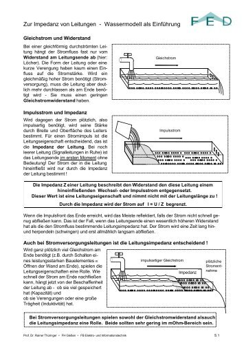 Impedanz von Leitungen (pdf) - FED-Wiki