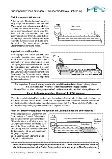 Impedanz von Leitungen (pdf) - FED-Wiki