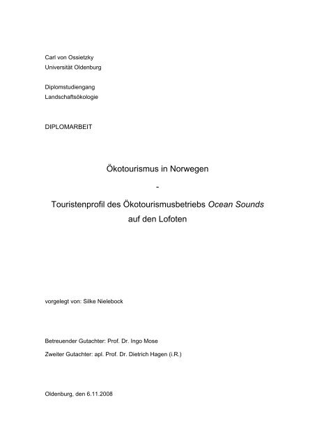 Diplomarbeit von Silke Nielebock an der Uni ... - Ocean Sounds