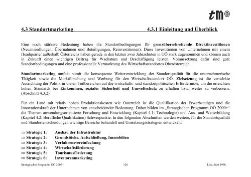 Strategisches Programm OÖ 2000+ - TMG