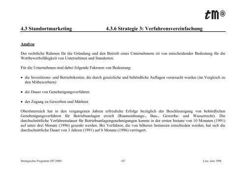 Strategisches Programm OÖ 2000+ - TMG