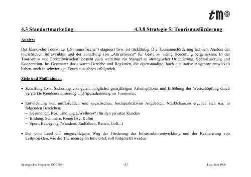 Strategisches Programm OÖ 2000+ - TMG